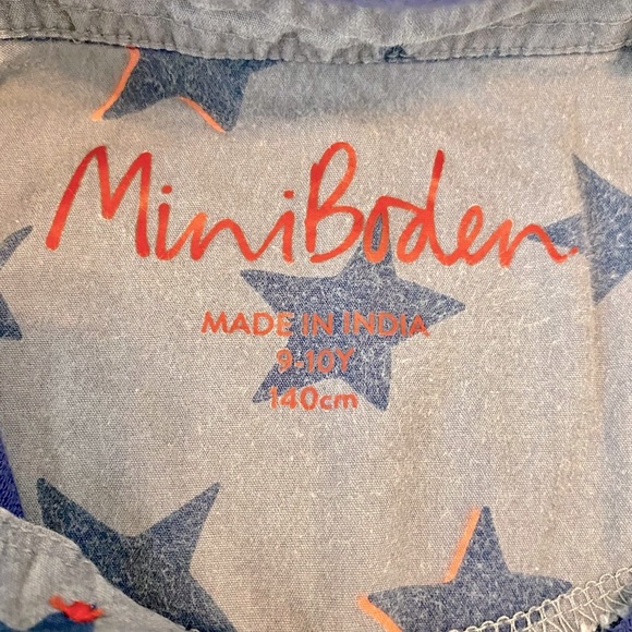 Mini Boden Long Sleeve Polo Navy with Stars Size 9-10Y - Picture 3 of 7